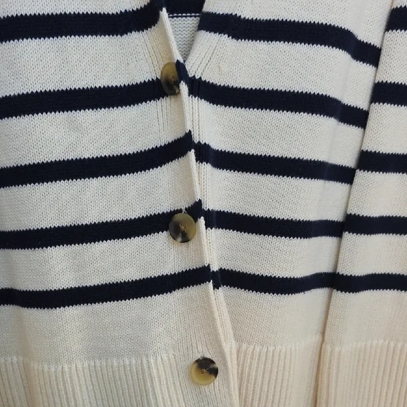 Striped Cream and Black Women's Sweater - Picture 2 of 5